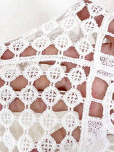 Load image into Gallery viewer, Crochet Hollow Out Cropped Beach Cover Up: White / Missy / One Size
