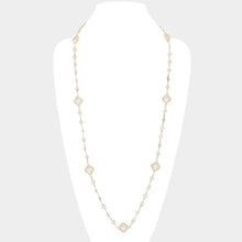 Load image into Gallery viewer, Quatrefoil Station Long Necklace: Gold

