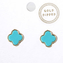 Load image into Gallery viewer, Gold Dipped Quatrefoil Stud Earrings
: Gold
