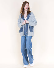 Load image into Gallery viewer, Soho Denim Trim Boyfriend Cardigan: BEIGE / S/M, L/XL
