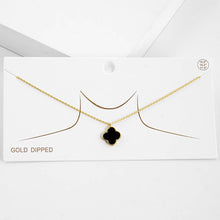 Load image into Gallery viewer, Gold Dipped Quatrefoil Pendant Necklace: Silver
