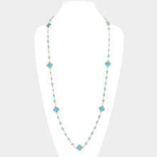 Load image into Gallery viewer, Quatrefoil Station Long Necklace: Gold
