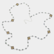 Load image into Gallery viewer, Quatrefoil Station Long Necklace: Gold
