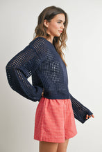 Load image into Gallery viewer, Crew Neck Crochet Sweater CREAM STAR S-M-L
