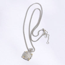 Load image into Gallery viewer, Square Shape Pave CZ Pendant Necklace: SV / ONE SIZE
