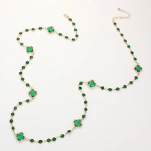Load image into Gallery viewer, Quatrefoil Station Long Necklace: Gold
