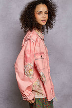 Load image into Gallery viewer, Balloon sleeve floral patch detail denim jacket: DENIM / S
