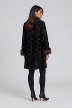 Load image into Gallery viewer, 2642 Mixed Media Lace Statement Coat with Faux Fur Trim: M
