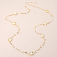 Load image into Gallery viewer, Quatrefoil Station Long Necklace: Gold
