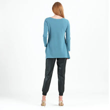 Load image into Gallery viewer, T102WJ - French Terry-Like Knit, Parachute Hem Sweater Tunic: Powder blue / XL
