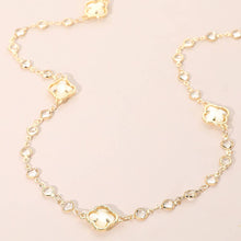 Load image into Gallery viewer, Quatrefoil Station Long Necklace: Gold
