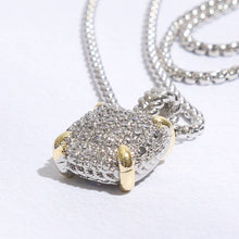 Load image into Gallery viewer, Square Shape Pave CZ Pendant Necklace: SV / ONE SIZE
