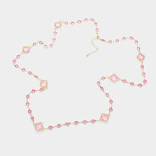 Load image into Gallery viewer, Quatrefoil Station Long Necklace: Gold
