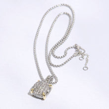 Load image into Gallery viewer, Square Shape Pave CZ Pendant Necklace: SV / ONE SIZE
