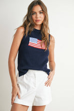Load image into Gallery viewer, Flag Print Knitted Sleeveless Sweater - BMW7749: IVORY MULTI / S
