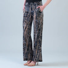Load image into Gallery viewer, PT21P19 - Signature Wide Leg Pocket Pant - Track Stripe: Black Beige / XS
