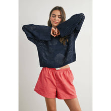 Load image into Gallery viewer, Crew Neck Crochet Sweater - BMW7633: RED / M
