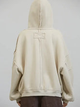 Load image into Gallery viewer, CJ2683 RAW EDGE Wash Oversized Zip Hoodie: BLUE / S-M-L (3-2-1)
