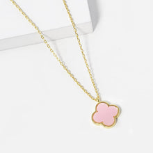 Load image into Gallery viewer, Gold Dipped Quatrefoil Pendant Necklace: Silver
