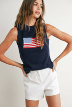 Load image into Gallery viewer, Flag Print Knitted Sleeveless Sweater - BMW7749: IVORY MULTI / M

