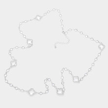 Load image into Gallery viewer, Quatrefoil Station Long Necklace: Gold
