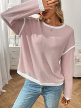 Load image into Gallery viewer, Color Block Loose Long Sleeve Top: Black Gray / Missy / XL
