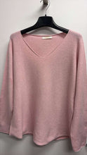 Load image into Gallery viewer, PO822 Italian One Size Cozy Comfy V-Neck Sweater LOOWIE: Black
