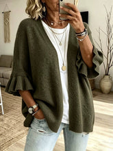 Load image into Gallery viewer, Solid 3/4 Sleeve Knit Cardigan: Green / Missy / M
