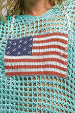 Load image into Gallery viewer, Long sleeve American Flag Hoodie Thin Sweater Top : Black S M L
