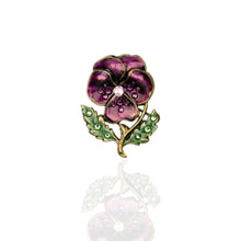 Load image into Gallery viewer, Mia  Crystal Pansy Brooch

