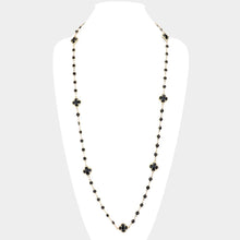 Load image into Gallery viewer, Quatrefoil Station Long Necklace: Gold
