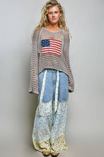 Load image into Gallery viewer, Long sleeve American Flag Hoodie Thin Sweater Top by POL: Beige / S-M-L
