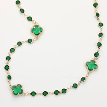 Load image into Gallery viewer, Quatrefoil Station Long Necklace: Gold

