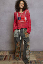 Load image into Gallery viewer, Long sleeve American Flag Hoodie Thin Sweater Top : Black S M L
