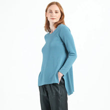 Load image into Gallery viewer, T102WJ - French Terry-Like Knit, Parachute Hem Sweater Tunic: Powder blue / XL
