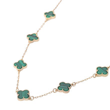Load image into Gallery viewer, Quatrefoil Stone Station Necklace: Black Rhodium

