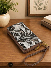 Load image into Gallery viewer, 5023 Odessa Wallet - Genuine Tooled Embossed Leather : Turquoise
