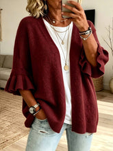 Load image into Gallery viewer, Solid 3/4 Sleeve Knit Cardigan: Navy / Missy / M
