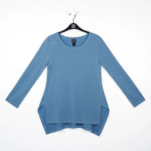 Load image into Gallery viewer, T102WJ - French Terry-Like Knit, Parachute Hem Sweater Tunic: Powder blue / S
