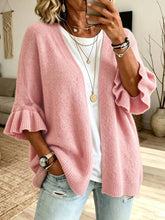 Load image into Gallery viewer, Solid 3/4 Sleeve Knit Cardigan: Green / Missy / XL
