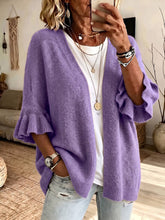 Load image into Gallery viewer, Solid 3/4 Sleeve Knit Cardigan: Navy / Missy / L
