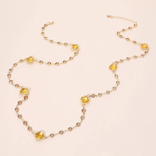 Load image into Gallery viewer, Quatrefoil Station Long Necklace: Gold
