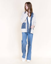Load image into Gallery viewer, Soho Denim Trim Boyfriend Cardigan: BEIGE / S/M, L/XL
