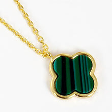 Load image into Gallery viewer, Gold Dipped Quatrefoil Pendant Necklace: Silver
