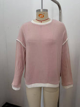 Load image into Gallery viewer, Color Block Loose Long Sleeve Top: Black Gray / Missy / S
