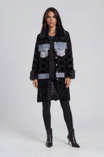 Load image into Gallery viewer, 2642 Mixed Media Lace Statement Coat with Faux Fur Trim: L
