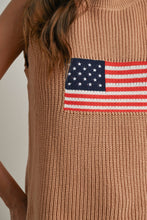 Load image into Gallery viewer, Flag Print Knitted Sleeveless Sweater - BMW7749: NAVY MULTI / L

