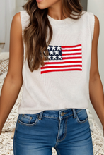 Load image into Gallery viewer, LDC American Flag Sleeveless Sweater: Parchment / S
