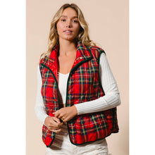 Load image into Gallery viewer, VINTAGE CHRISTMAS PLAID QUILTING VEST: RED MULTI / M
