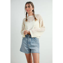 Load image into Gallery viewer, Crew Neck Crochet Sweater - BMW7633: RED / M
